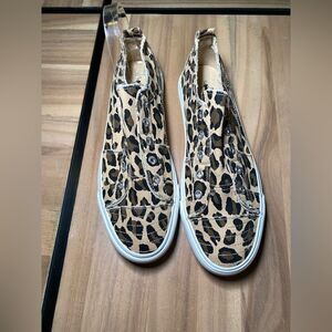 Corkys cheetah print slip on tennis shoes